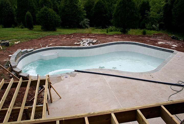 Pool deck construction in Durham